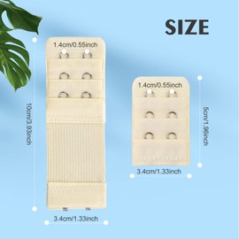 Bighan Pack of 8 Bra Extenders, 3 Rows, 2 Hooks, Bra Extender, Soft, Comfortable and Stretchy, Bra Closure, Elastic, Suitable for Women (Black, White, Skin Colour, Pink), Black, white, skin colour,