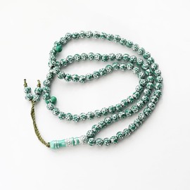 8mm Tasbih Prayer Beads Islamic Prayer Rosary Beads Muslim Islam Misbaha Tasbeeh Sibha 99 Prayer Beads Necklace Hand Bracelets (Green)