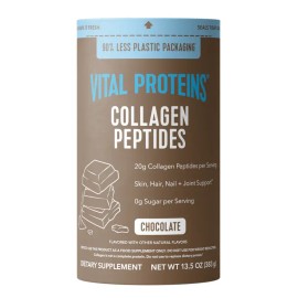 Chocolate Collagen Peptides Powder Supplement 13.5 oz – Supports Hair, Skin, Nails, Bone & Joint Health, High-Quality Protein Mix
