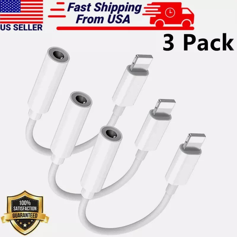 For Apple 3 PACK for IOS to 3.5mm Headphone Adapter