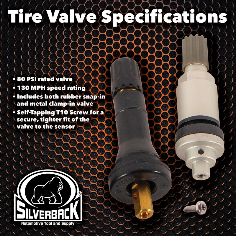 Silverback Automotive One-Direct TPMS Programmable Sensor Set of 4. Multi-Frequency