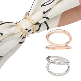VASANA 3PCS Scarf Ring Clip Silk Scarf Buckle Shawl Clips Simple Scarf Clasp Women Girls Simple Scarves Buckle Ring Wrap Holder Clamp(3 colors)