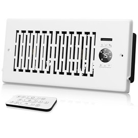 MOTCTQVD Register Vent Booster Fan for 4” x 10” Register Holes, Register Booster Fan with Remote Control & Thermostat Control, Improves Heating & Cooling Vents, Quiet 10-Speeds