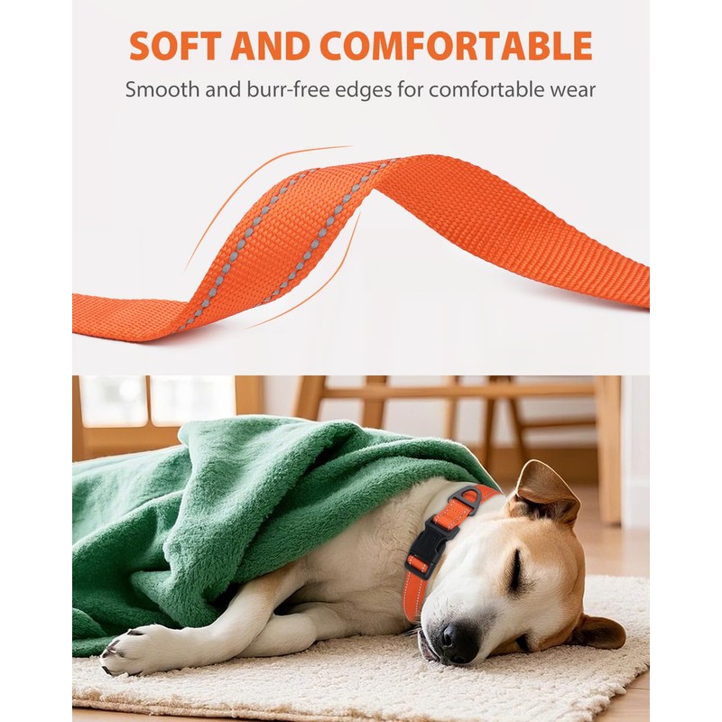 Joytale Reflective Dog Collar, Adjustable Nylon Pet Collar with Quick-Release