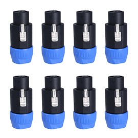 SUNNAREPOON Professional 8 Pole Speakon Connector - 8 Pin NL8FC Speak-on Male Connectors Twist Lock Plug for High Power PA Amp Loudspeaker - Compatible NL8FX, NL8MP, NL8MPR - 8 Pack Blue