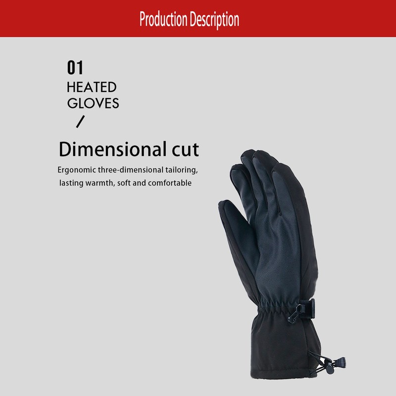 Electric Heating Gloves 3 Adjustable Temperature Lithium Battery Gloves for