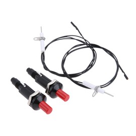 2Pack Propane Push Button Piezo Igniter Kit, Piezo Spark Ignition with Threaded Ceramic Electrode Ignition Plug Type of 1 Out 2, Wire 1 Meter, Fit for Gas Grill Range Heater Stove Kitchen lgniter