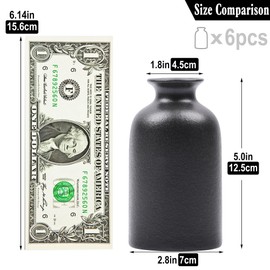 XIYOUQI Black Vase for Flowers-Set of 6 Ceramic Small Bud Vases for Flowers & House Plants, Modern Minimalist Decorative Vases, Ceramic Vases for Centerpieces, Home, Shelf, Office, Table, Mantel Decor
