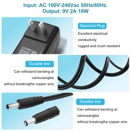 Onadrive Power Cord for Schwinn 270 Bike - Compatible for Schwinn Bike 130 170 202 220 230 430 470 A10 A20 420 460 101 150 240 Exercise Elliptical Recumbent Upright Trainer 9V Charger Adapter Supply