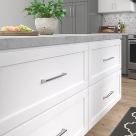 RICHELIEU Hardware BP873224195 Lambton Collection 8 13/16-inch (224 mm) Center-to-Center Brushed Nickel Modern Rectangular Cabinet and Drawer Pull Handle for Kitchen, Bathroom, and Furniture