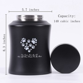Youdear Service Pet Cremation Urns,Pet Urns for Dog and Cat Ashes,Paw Print Keepsake Urns,Pet memorial Urn,Dog urns for ashes,Cat urns for Ashes(large, black)