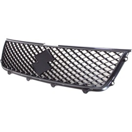 Evan-Fischer Grille Assembly Compatible with 2006-2010 Suzuki Grand Vitara Plastic Painted Silver Shell and Insert Black
