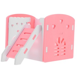 BUGUUYO Colorful Little House Guinea Pig Hut Small Cozy Hideout for Hamster Rabbit and Small Animals Non-Slip Pet Cave Ladder