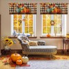 Nesphy Valances for Windows, 2 Pack, 52x18 Inch, Pumpkins Plaid