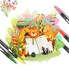Peakness Dual Brush Pen Set, Felt Tip Pen Set, 24