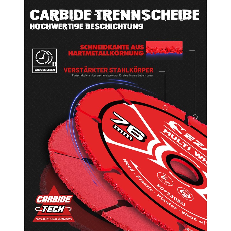 EZARC Carbide Multi Wheel Cutting Discs 76 mm × 22.2
