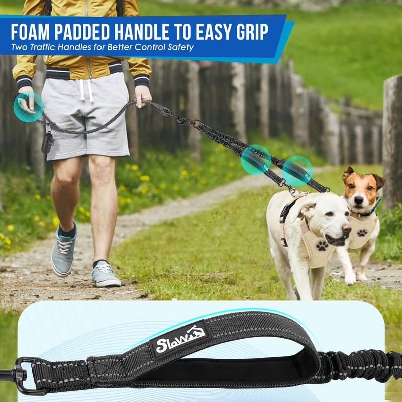 SlowTon Double Leash for Two Dogs - No Tangle Dog
