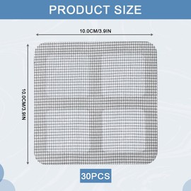 ZYMJBB 30pcs Disposable Shower Drain Hair Catcher Stickers 4x4 Inch Waterproof Drain Covers for Bathroom, Bathtub, Kitchen Sink, Floor Drain, Strong Adhesive Mesh Filters for Human and Pet Hair, White