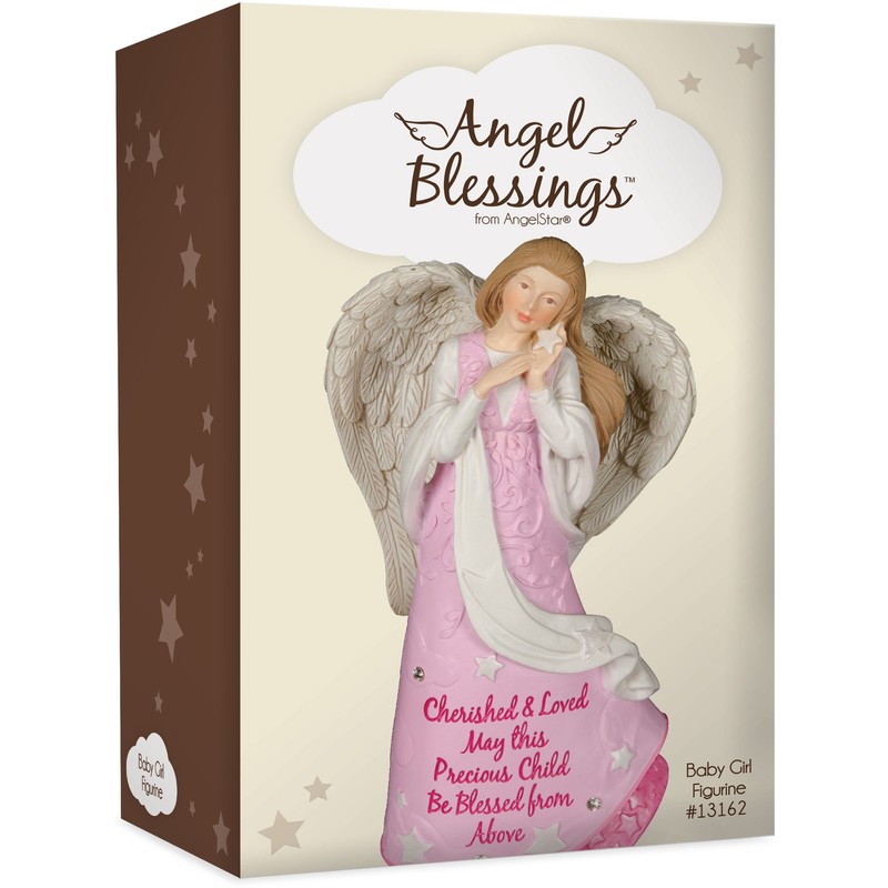 Angel Blessings Cross Figurine - Girl, 6-1/4" High, 13162