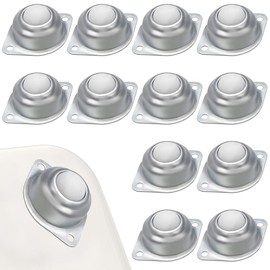 Pack of 12 Ball Castors for Furniture, Nylon Furniture Castors, Flat Ball Rollers, Ball Bearings, Heavy Duty, Furniture Castors, Mini Castors for Furniture, Ball Castors, Furniture Castors for