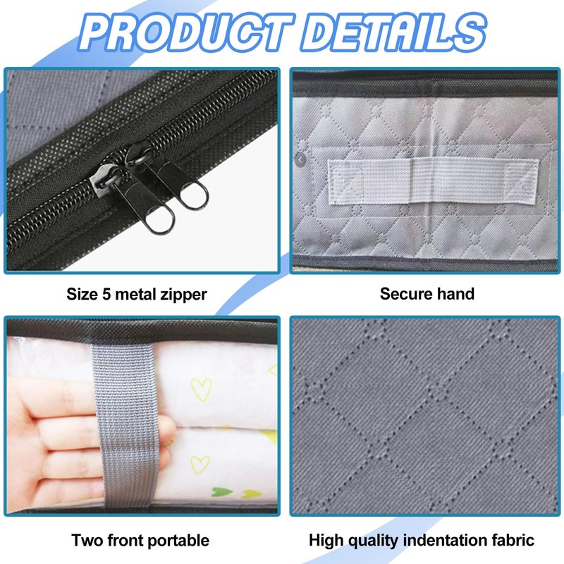 Underbed Storage Bags, 2 Pack Foldable Large Underbed Storage Organiser