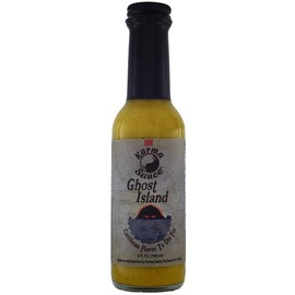 Ghost Island Hot Sauce | Extra Hot Pepper Sauce With A Tropical Caribbean Flavor | Habanero, Bhut Jolokia, Fattalli | No Preservatives, Extract Free | Made In Finger Lakes, USA | 5 fl. oz bottle