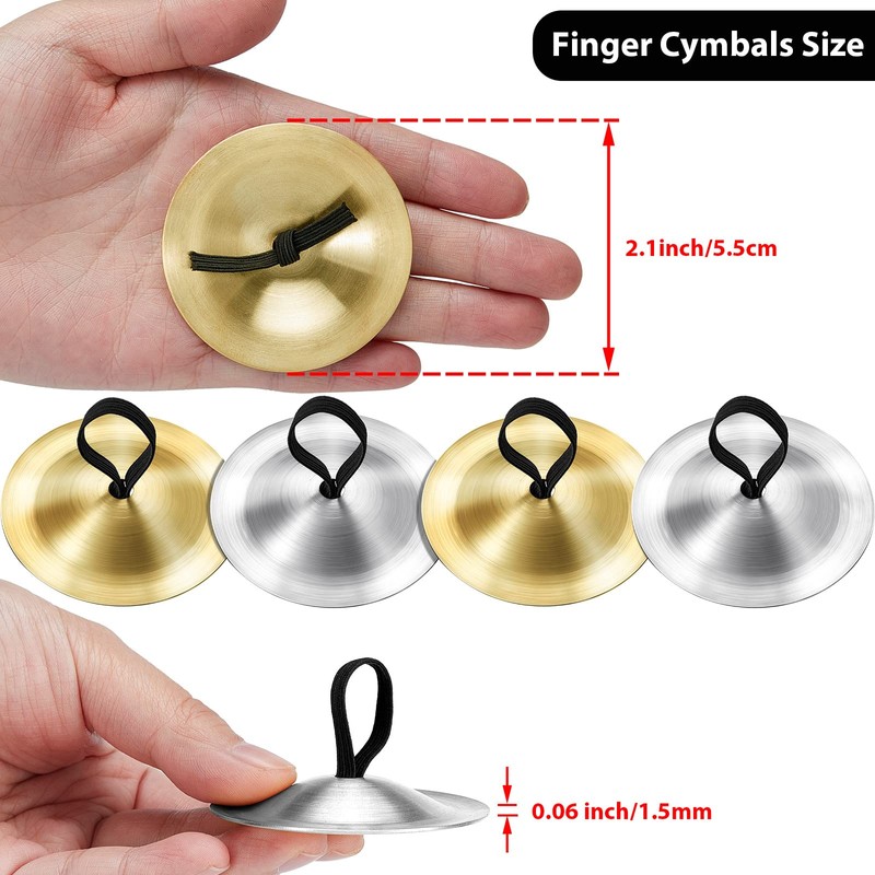Fiada 40 Pcs Finger Cymbals Belly Dancing Musical Instrument Percussion
