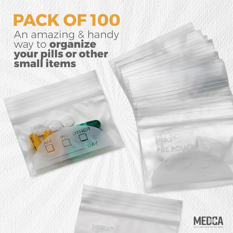 Pill Pouch Bags - (Pack of 100) 3" x 2.75"