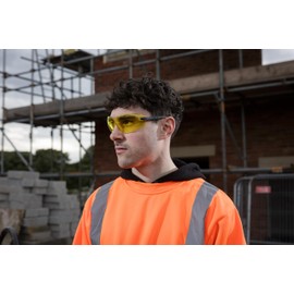 Blackrock Yellow Curved Safety Spec with Arm Adjust