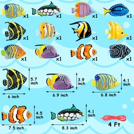 Omlisca Tropical Fish Lacing Cards 12 Pack Ocean Fish Sea Animals Double Sided Cards Sewing Games Ocean Theme Party Decorations for Preschool Home Developing Imagination Education Supplies