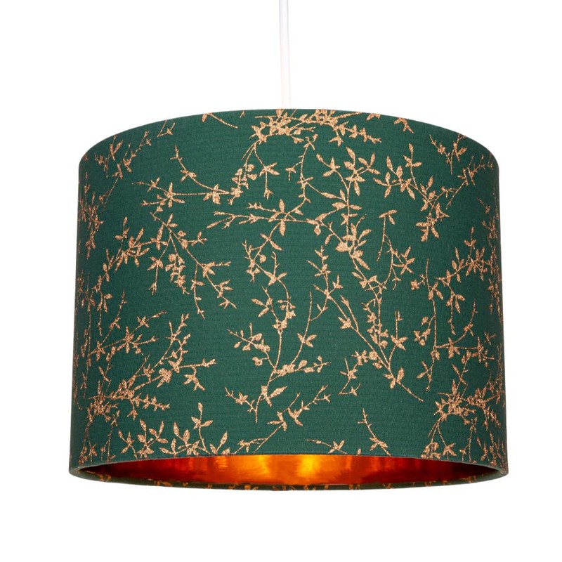 Modern Deep Forest Green Cotton Fabric 10" Lamp Shade with