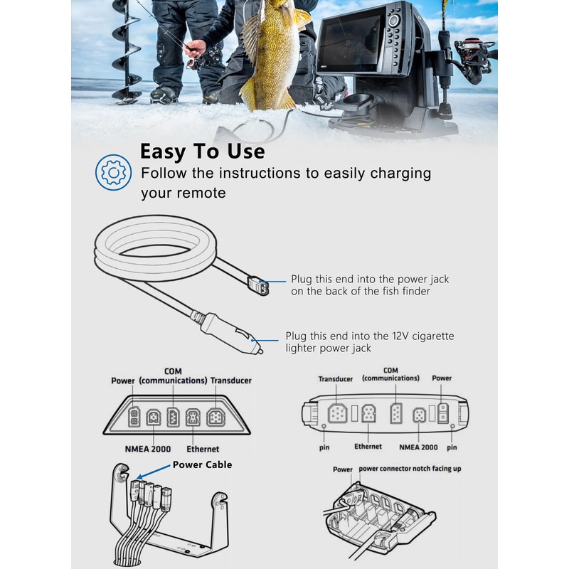 Replacement for Humminbird 720105-1 12V-DC Port Power Cord Compatible with
