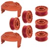 6 Thread Spools, 2 Spool Covers Compatible with Worx Grass