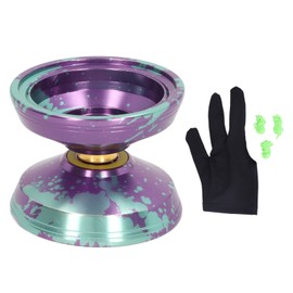 Unresponsive Yoyo Professional Aluminum Alloy Yoyo Toy Birthday Gift with String Glove for Children Green