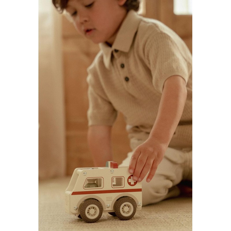 Little Dutch 2527 Wooden Car Ambulance White