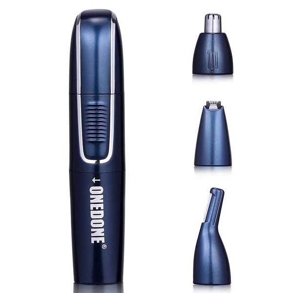 ONEDONE Nose Hair Trimmer, Father's Day Gifts 3 in 1 USB Rechargeable Ear Nose Hair Trimmer for Men,Dual-Edge Blades Painless Electric Nose Ear Trimmer Eyebrow Clipper
