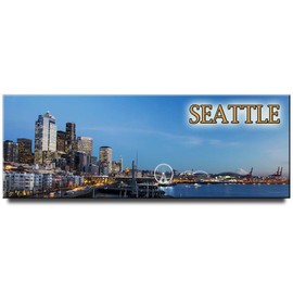 Seattle panoramic fridge magnet Washington travel souvenir