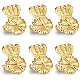 Anchora Original Magic Earring Backs for Droopy Ears | Earring Lifters for Heavy Earring | Earing Lifter Backs BAX | Earlobe Secure Clear Miracle (1 Gold 2 Silver)