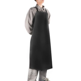 ENPOINT Waterproof Rubber Apron Black, 39" Long Chemical Resistant Apron Work Aprons for Men & Women with Adjustable Bib, Butcher Apron Dishwasher Apron Waterproof Apron for Dog Grooming, Gardening