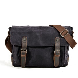 Canvas Messenger Bag, Vintage Crossbody Shoulder Bag,Heavy Waterproof Military Satchel for Men