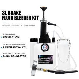 SMOTIVEPRO 3L Manual Brake Bleeder Fluid Pump and 1L Waste Oil Bottle, One Man Professional Brake Bleeder Kit Suitable for Mitsubishi/Subaru/Volvo S40&V40