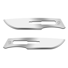 100/Bx Stainless Steel #10 Surgical Blades, High Grade Steel Sterile Individually Wrapped Disposable Scalpel Blades