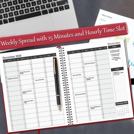 Appointment Book 2026 2027 Daily & Hourly 15 minutes, Schedule Planner Book by Strive Zen, HARDCOVER, Large, 8.5" x 11", Hourly, Weekly Planner, Monthly Planner, 18 Months, January 26 - July 27