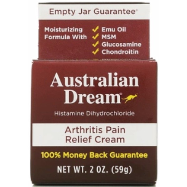 Australian Dream Arthritis Pain Relief Cream - Soothing, Non-Greasy Pain Relief Cream - Powerful Topical Arthritis Pain Relief Good for Muscle Aches or Joint Pain - 2 oz Jars (2 Pack)