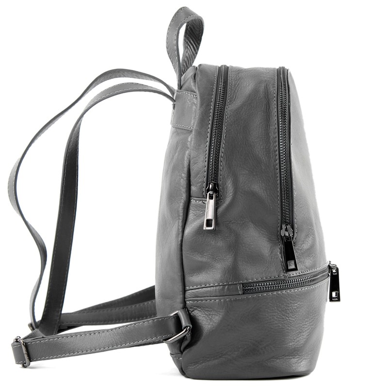 modamoda de T137 ital Women's Leather Backpack - Grey -
