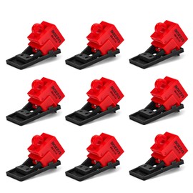 BOZZYS Clip-On Circuit Breaker Lockout Device,9 Pack Loto Lockout Tagout Lock for Molded Case Circuit Breakers with Switch Handle Width Within 0.65 Inch (BD-D11X-9PCS)