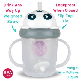 TUM TUM Tippy Up Free Flow Sippy Cup (No Valve), Sippy Cup for Toddlers, 200 ml, BPA Free (Pip Panda S3)