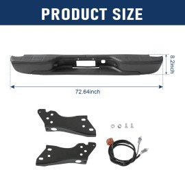 Afauto2016 Rear Step Bumper For Chevy Silverado For GMC Sierra 1500 1999-2007 Black