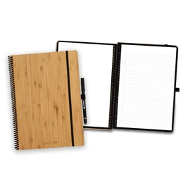 BAMBOOK Classic Notebook - Bamboo Wood Hardcover - A4 - Blank & Lined, Reusable Notebook, Notepad, Reusable Notebook