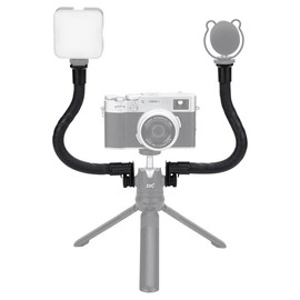 JJC 2 Pack Flexible Extension Arm with Cold Shoe Mount for Mini Tripod Octopus, Camera LED Light Microphone Magic Arm Grip Mic Stand Extension for Vlogger Live Streaming